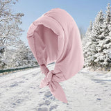 Maxbell Women Headscarf Triangle Shawl Windproof Light and Warm Down Hat Pink