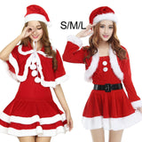 Maxbell Women Santa Costume Cosplay Outfits Set Santa Hat Clothing Claus Dress S Sleeveless