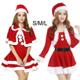 Maxbell Women Santa Costume Cosplay Outfits Set Santa Hat Clothing Claus Dress S Sleeveless