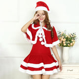 Maxbell Women Santa Costume Cosplay Outfits Set Santa Hat Clothing Claus Dress S Sleeveless