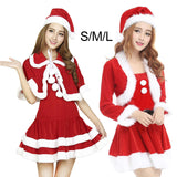 Maxbell Women Santa Costume Cosplay Outfits Set Santa Hat Clothing Claus Dress S Sleeveless