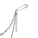 Maxbell Double Chain Brooch Unisex Fashion Metal for Meeting Business Gift