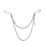 Maxbell Double Chain Brooch Unisex Fashion Metal for Meeting Business Gift