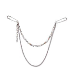 Maxbell Double Chain Brooch Unisex Fashion Metal for Meeting Business Gift