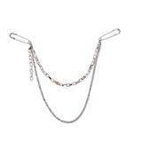 Maxbell Double Chain Brooch Unisex Fashion Metal for Meeting Business Gift