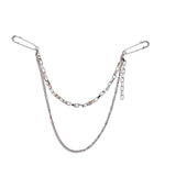 Maxbell Double Chain Brooch Unisex Fashion Metal for Meeting Business Gift