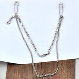 Maxbell Double Chain Brooch Unisex Fashion Metal for Meeting Business Gift