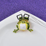 Maxbell Cartoon Frog Brooch Creative Alloy Fashion Tie Pins for Coat Party Men Women