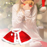 Maxbell Red Velvet Cape Dress up Christmas Costume Cloak for Carnival Xmas Supplies Kid