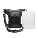 Maxbell Steampunk Waist Bag PU Leather Thigh Hip Belt Packs for Backpacking Travel