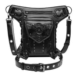 Maxbell Steampunk Waist Bag PU Leather Thigh Hip Belt Packs for Backpacking Travel