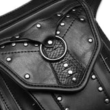 Maxbell Steampunk Waist Bag PU Leather Thigh Hip Belt Packs for Backpacking Travel