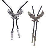 Maxbell Alloy Bolo Tie Eagle Pendant Necktie Jewelry Retro Style Adjustable Necklace Argent