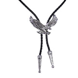 Maxbell Alloy Bolo Tie Eagle Pendant Necktie Jewelry Retro Style Adjustable Necklace Argent