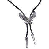 Maxbell Alloy Bolo Tie Eagle Pendant Necktie Jewelry Retro Style Adjustable Necklace Argent