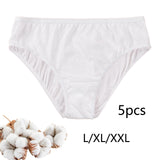 Maxbell 5 Pieces Women Disposable Underwear Panties Soft Breathable for Spa L