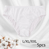 Maxbell 5 Pieces Women Disposable Underwear Panties Soft Breathable for Spa L