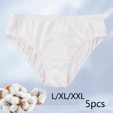 Maxbell 5 Pieces Women Disposable Underwear Panties Soft Breathable for Spa L