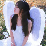 Maxbell Feather Angel Wing Dress up Kids Adult Costume Accessory for Halloween Decor