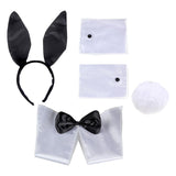 Maxbell Bunny Costume Set Arm Cuffs Rabbit Tail Black and White for Party Easter