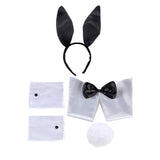 Maxbell Bunny Costume Set Arm Cuffs Rabbit Tail Black and White for Party Easter