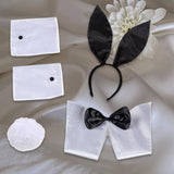 Maxbell Bunny Costume Set Arm Cuffs Rabbit Tail Black and White for Party Easter