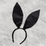 Maxbell Black Bunny Ears Headband for Women Girls for Cosplay Halloween Accessory
