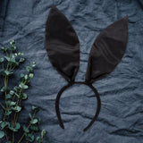 Maxbell Black Bunny Ears Headband for Women Girls for Cosplay Halloween Accessory