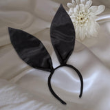 Maxbell Black Bunny Ears Headband for Women Girls for Cosplay Halloween Accessory