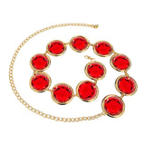 Maxbell Ladies' Belt Waist Chain Red Acrylic Stone Halloween Cosplay Adjustable