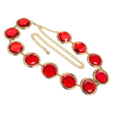 Maxbell Ladies' Belt Waist Chain Red Acrylic Stone Halloween Cosplay Adjustable