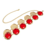 Maxbell Ladies' Belt Waist Chain Red Acrylic Stone Halloween Cosplay Adjustable