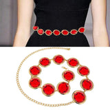 Maxbell Ladies' Belt Waist Chain Red Acrylic Stone Halloween Cosplay Adjustable