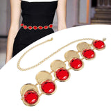 Maxbell Ladies' Belt Waist Chain Red Acrylic Stone Halloween Cosplay Adjustable