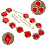 Maxbell Ladies' Belt Waist Chain Red Acrylic Stone Halloween Cosplay Adjustable