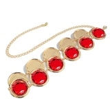 Maxbell Ladies' Belt Waist Chain Red Acrylic Stone Halloween Cosplay Adjustable