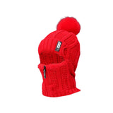 Maxbell Women Winter Hat Scarf beanie Caps Girls Headwear Knitted for Skiing Hiking Red