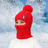 Maxbell Women Winter Hat Scarf beanie Caps Girls Headwear Knitted for Skiing Hiking Red