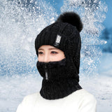 Maxbell Women Winter Hat Scarf beanie Caps Girls Headwear Knitted for Skiing Hiking Black