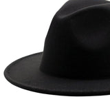 Maxbell Fedora Hat Fashion Comfortable Felt Panama Hat for Travel Costume Accessory Black