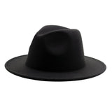 Maxbell Fedora Hat Fashion Comfortable Felt Panama Hat for Travel Costume Accessory Black