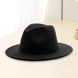 Maxbell Fedora Hat Fashion Comfortable Felt Panama Hat for Travel Costume Accessory Black