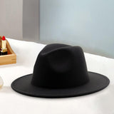 Maxbell Fedora Hat Fashion Comfortable Felt Panama Hat for Travel Costume Accessory Black