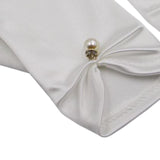 Maxbell 1 Pair Bride Wedding Satin Gloves Short White for Evening Banquet Girls