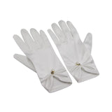 Maxbell 1 Pair Bride Wedding Satin Gloves Short White for Evening Banquet Girls