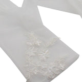 Maxbell Women Lace Glove White Floral Gloves Wrist Length Thin Bridal Gloves