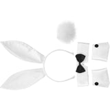 Maxbell Bunny Costume Set Arm Cuffs Animal Ears Hair Band for Halloween Masquerade white