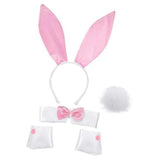 Maxbell Bunny Costume Set Arm Cuffs Animal Ears Hair Band for Halloween Masquerade pink