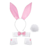 Maxbell Bunny Costume Set Arm Cuffs Animal Ears Hair Band for Halloween Masquerade pink