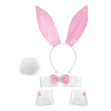 Maxbell Bunny Costume Set Arm Cuffs Animal Ears Hair Band for Halloween Masquerade pink